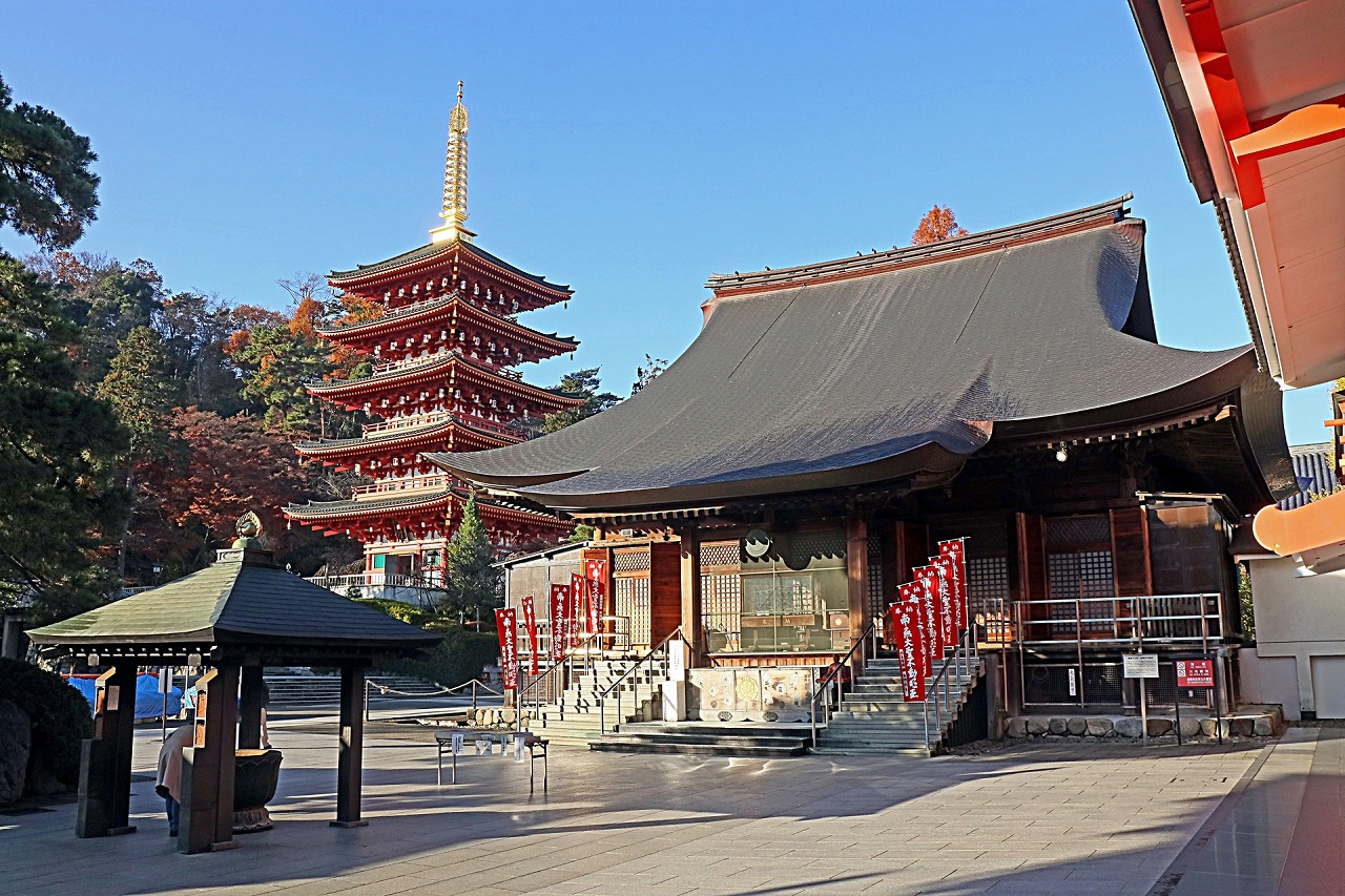 高幡不動尊 本殿と五重塔